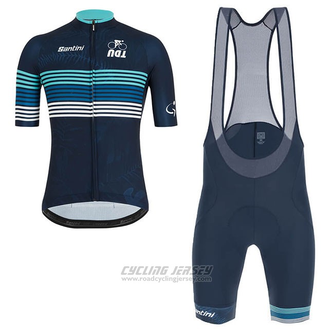 2019 Cycling Jersey Tour Down Under Bluee Short Sleeve and Bib Short